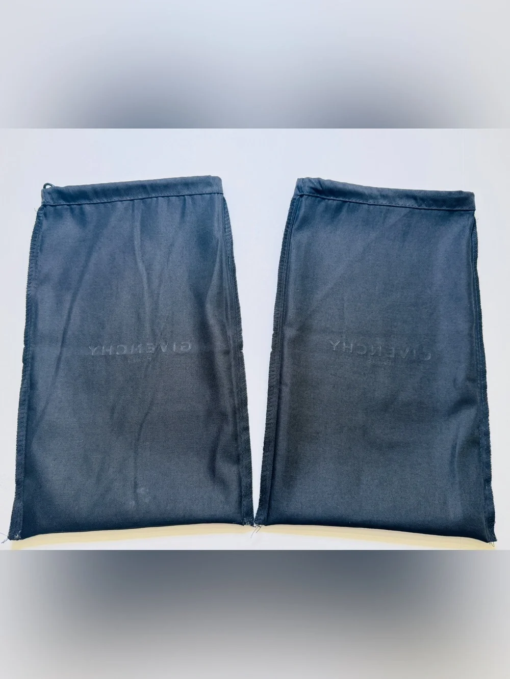 Authentic! Givenchy Paris Set Of 2 Black Drawstring Dust Bags 14.5 By 8.5